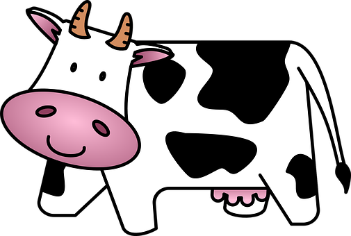 Cartoon Smiling Cow Illustration