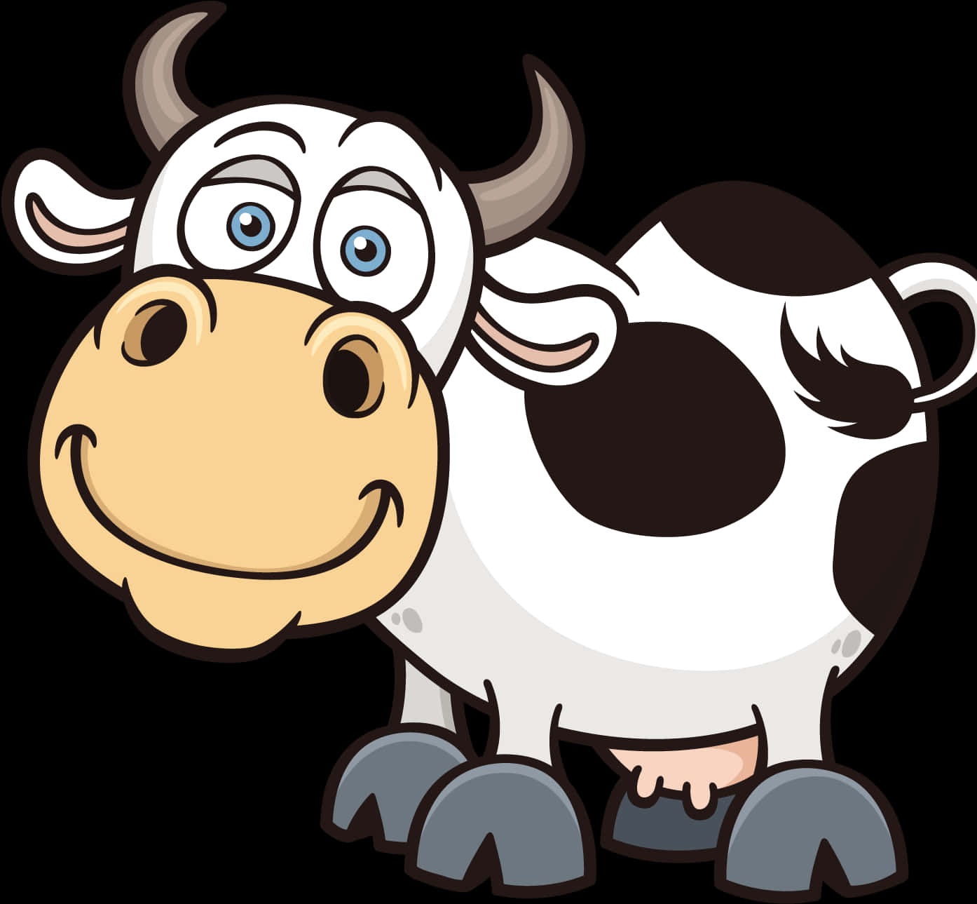 Cartoon Smiling Cow Illustration