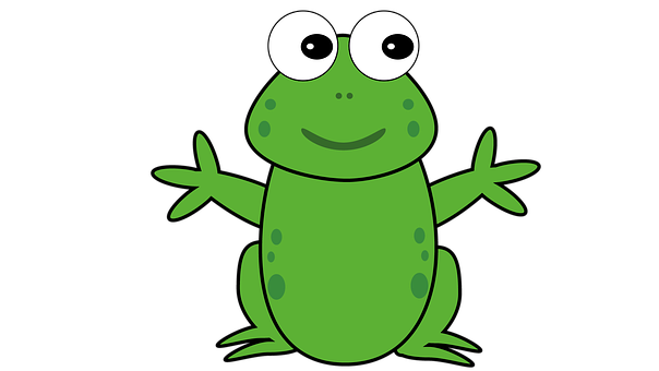Cartoon Smiling Frog Graphic PNG with transparent background