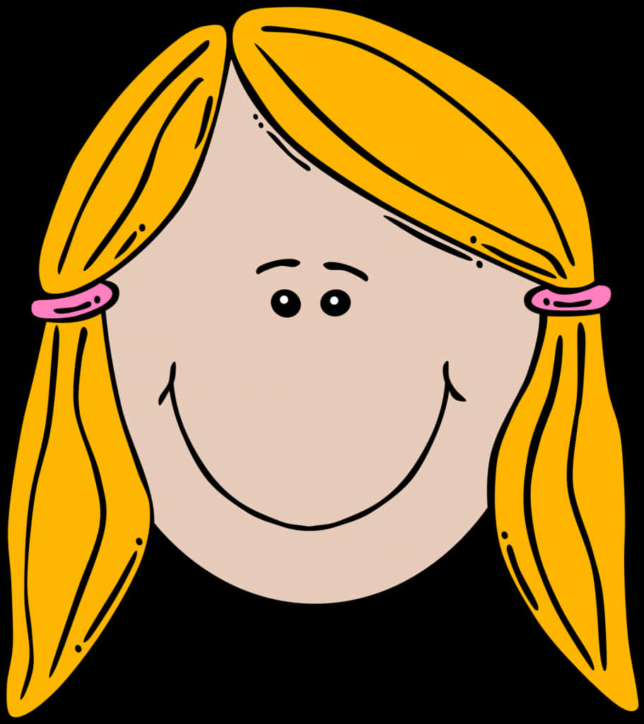 Cartoon Smiling Girl Illustration