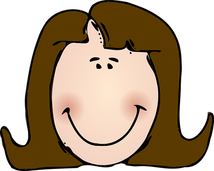 Cartoon Smiling Girl Illustration