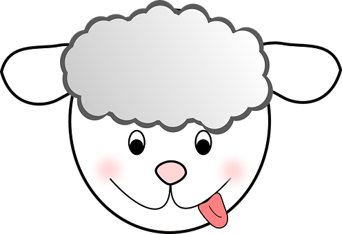 Cartoon Smiling Lamb PNG image with a transparent background, free high-resolution download