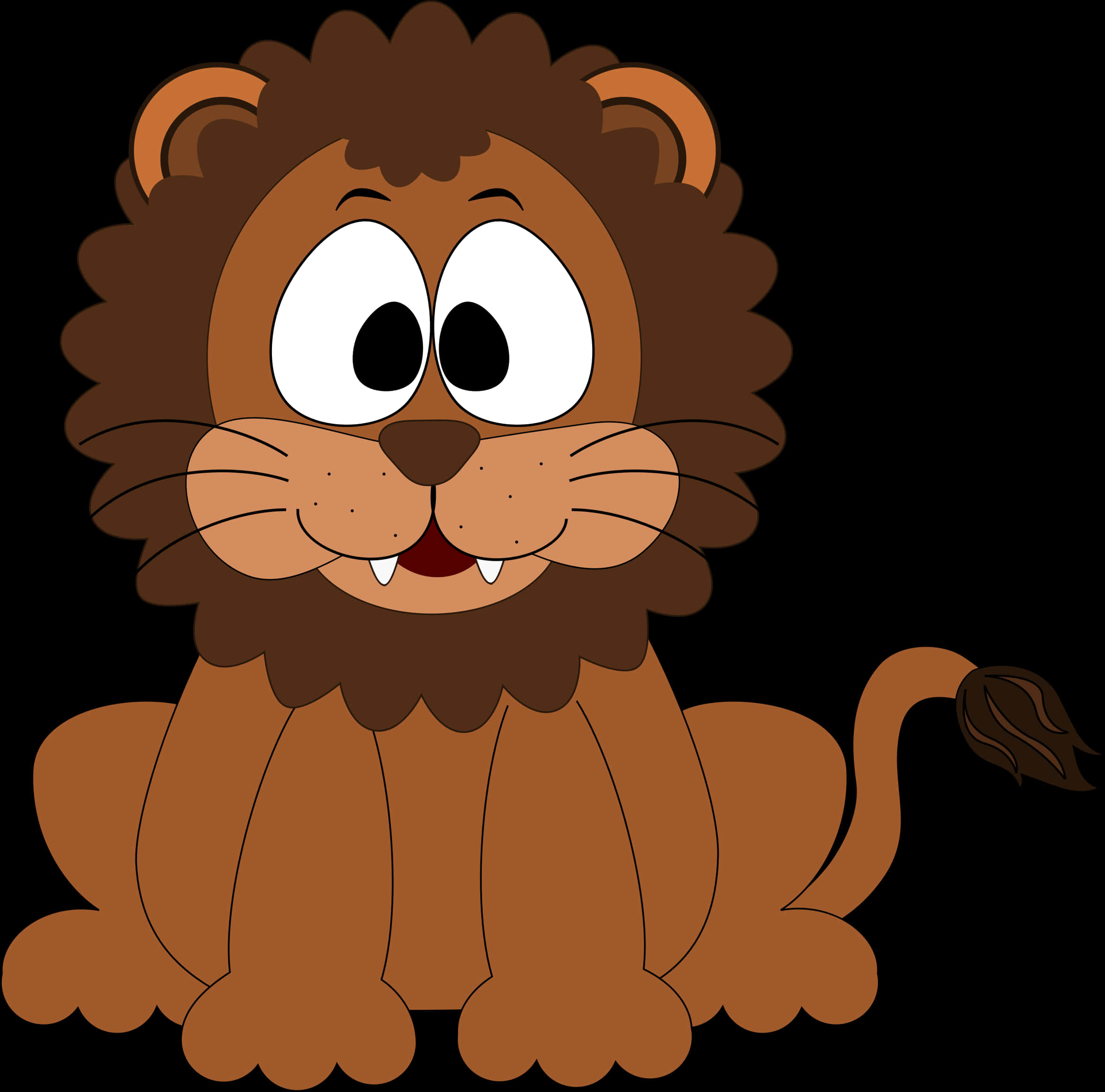 Cartoon Smiling Lion Illustration