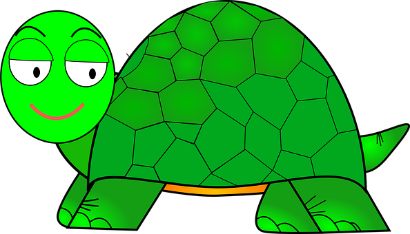 Cartoon Smiling Turtle PNG with transparent background