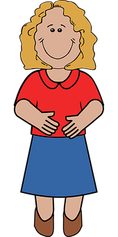 Cartoon Smiling Woman Standing