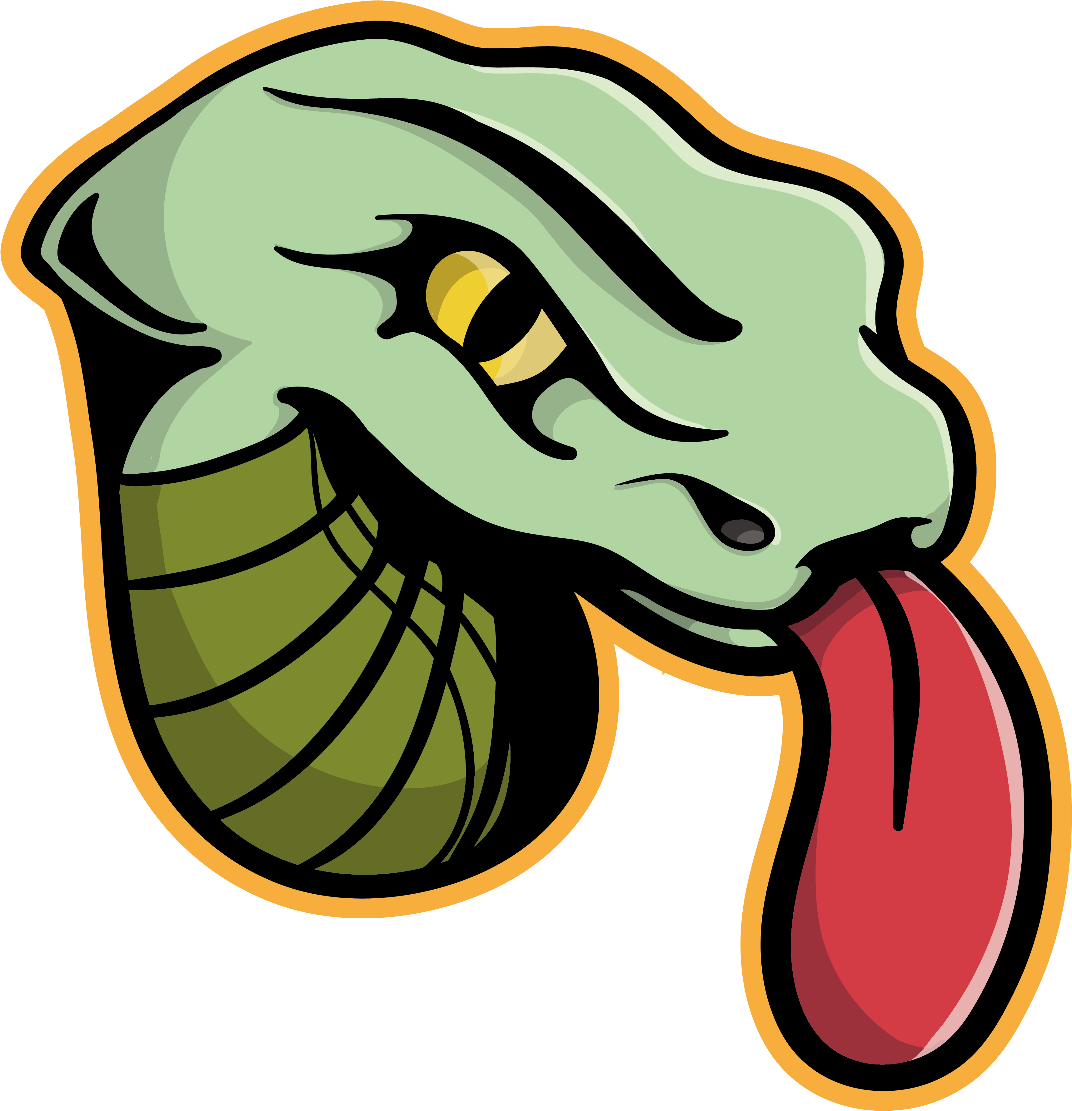 Cartoon Snake Tongue Out_ Vector Art