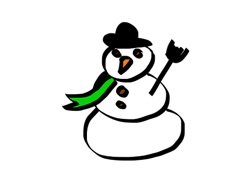 Cartoon Snowman Black Background