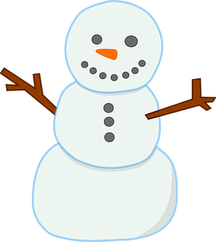 Cartoon Snowman Graphic PNG with transparent background