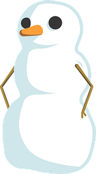 Cartoon_ Snowman_ Vector PNG with transparent background