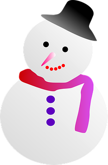 Cartoon Snowmanwith Hatand Scarf PNG with transparent background