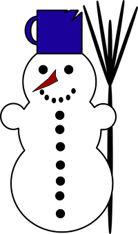 Cartoon Snowmanwith Top Hat PNG with transparent background