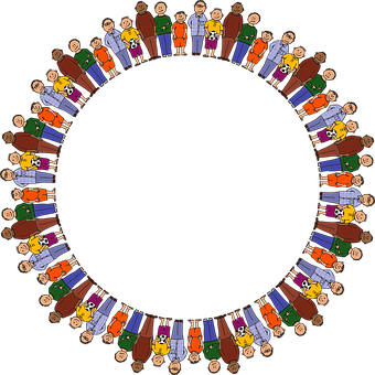 Cartoon Soccer Fans Circle PNG with transparent background
