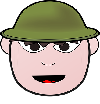 Cartoon Soldier Character PNG with transparent background