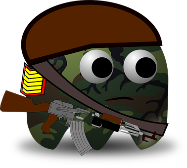 Cartoon Soldier Profile Vector PNG with transparent background