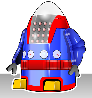Cartoon Space Robot Vector PNG with transparent background