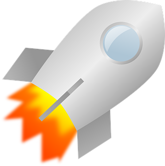 Cartoon Space Rocket Launch PNG with transparent background