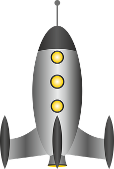 Cartoon Space Rocket Vector PNG with transparent background