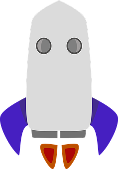 Cartoon Space Rocket Vector PNG with transparent background