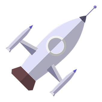 Cartoon Space Rocket Vector PNG with transparent background