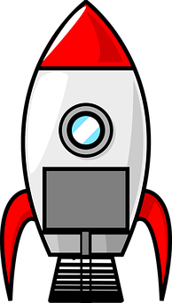 Cartoon Space Rocket Vector PNG with transparent background