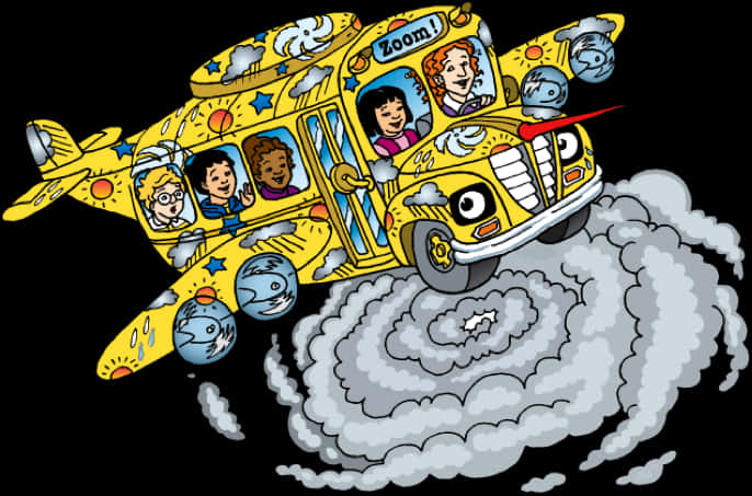 Cartoon Space School Bus Adventure