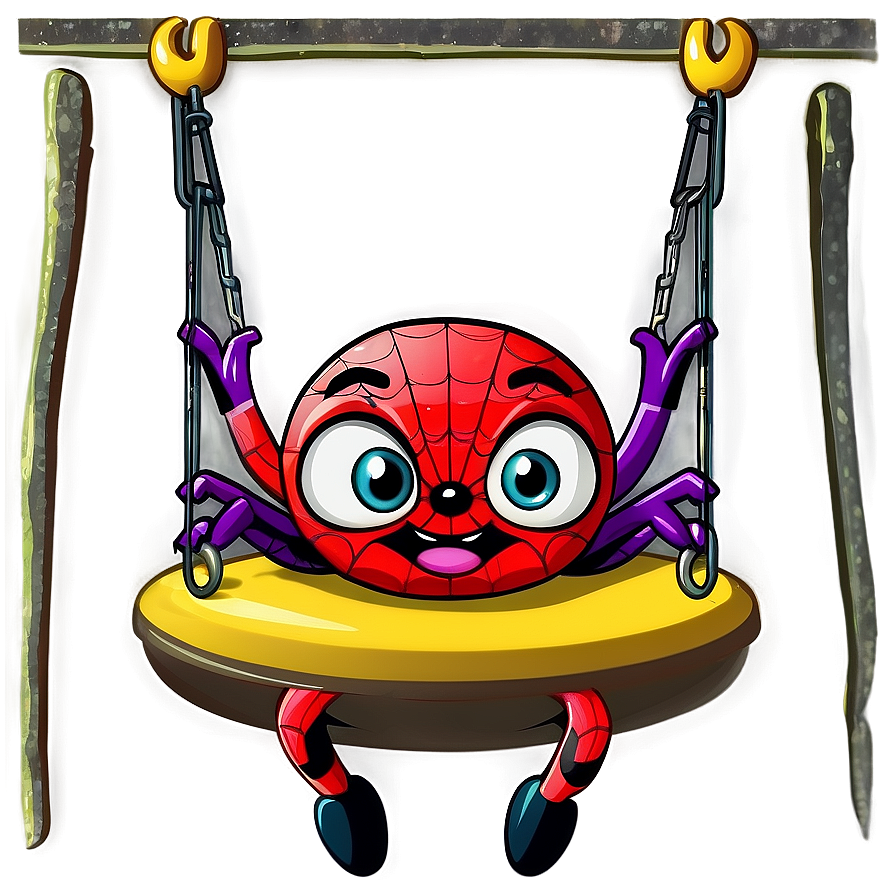 Cartoon Spider On Swing Png 7