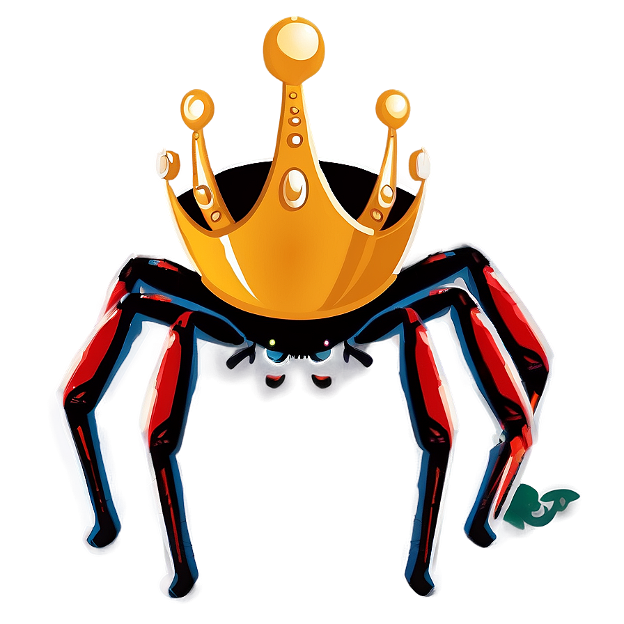 Cartoon Spider With Crown Png 06272024