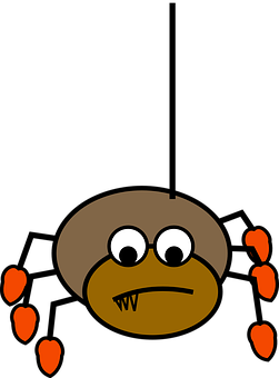 Cartoon Spider With Hearts PNG with transparent background