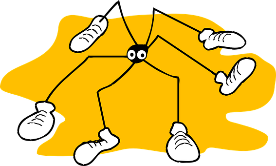 Cartoon Spider With Shoes PNG with transparent background