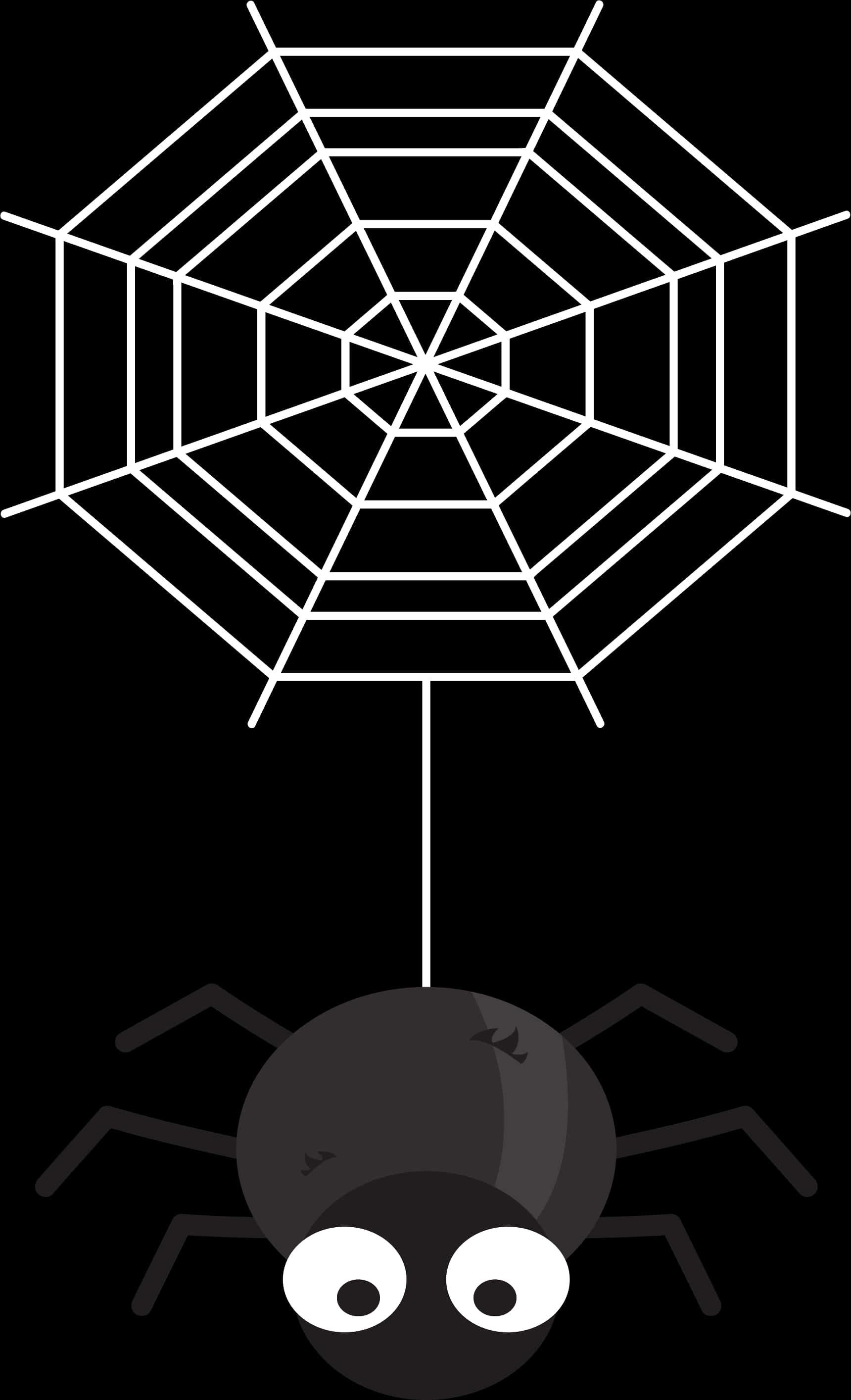 Cartoon Spiderand Web Graphic PNG with transparent background