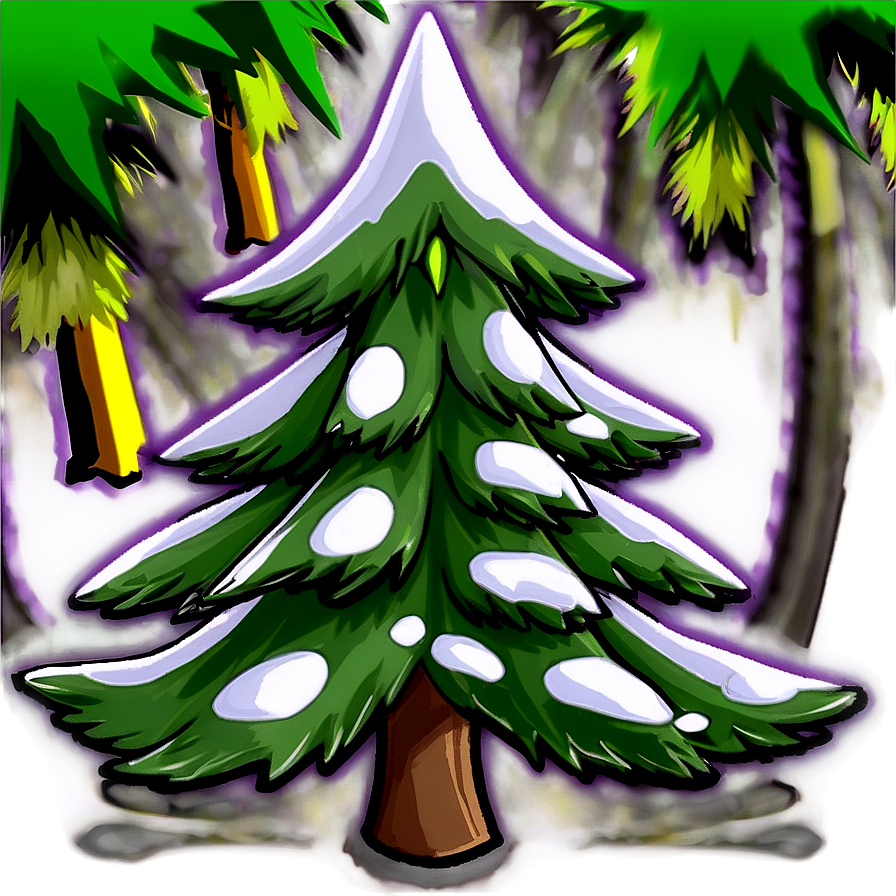 Cartoon Spruce Tree Character Png Dlt