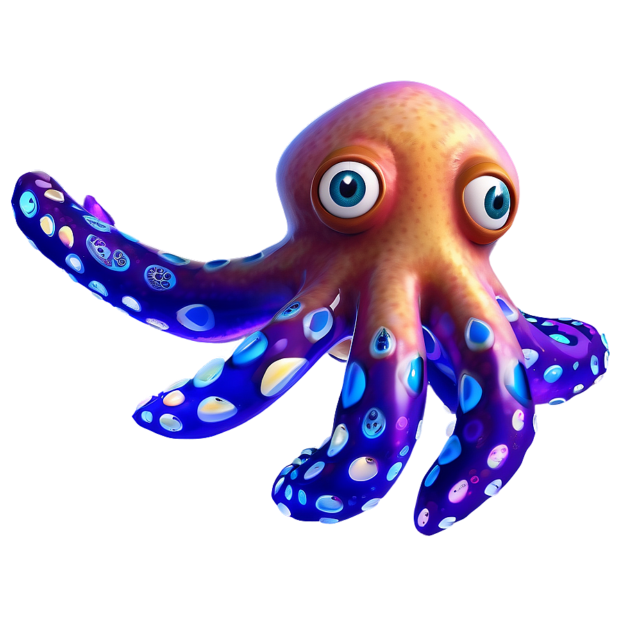 Cartoon Squid Character PNG 05242024 PNG image with a transparent background, free high-resolution download
