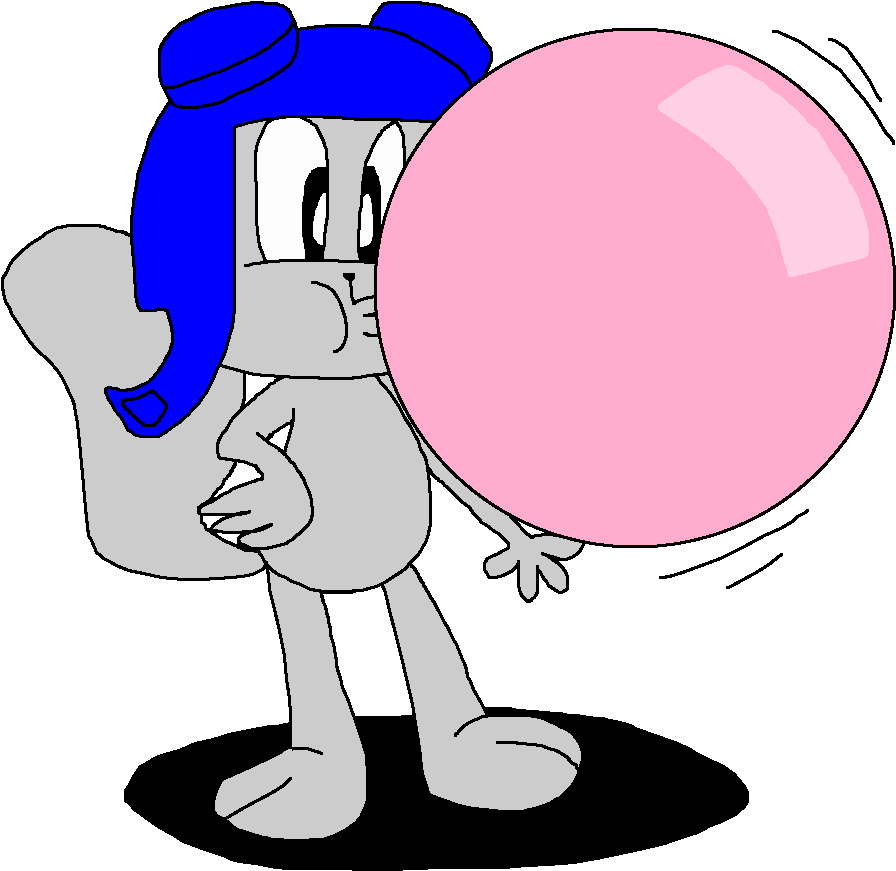 Cartoon Squirrel Blowing Bubblegum