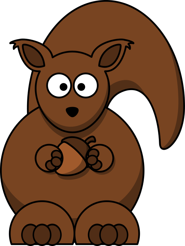 Cartoon Squirrel Holding Acorn