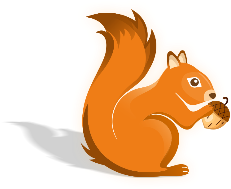 Cartoon Squirrel Holding Acorn PNG with transparent background