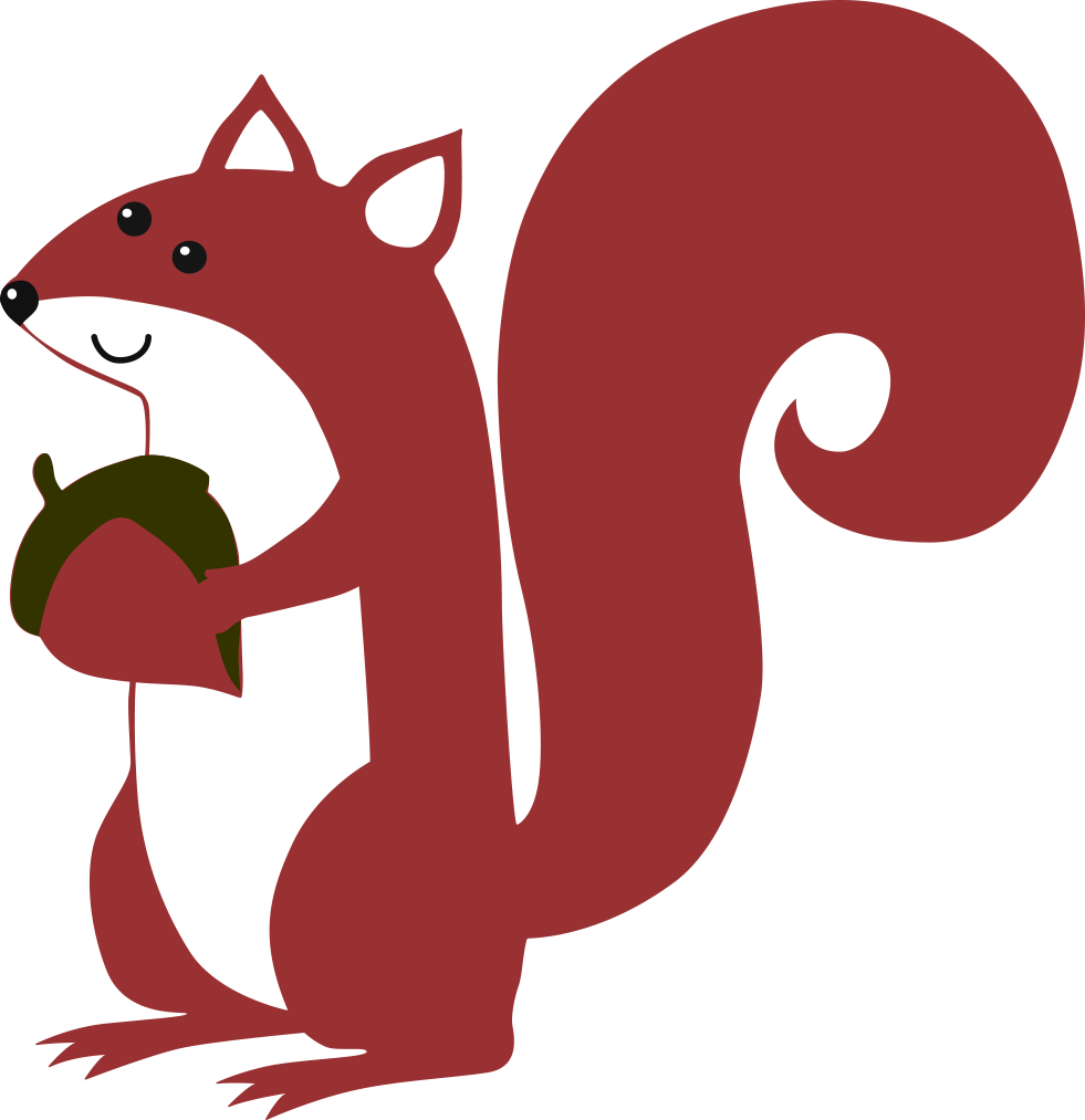 Cartoon Squirrel Holding Acorn PNG with transparent background