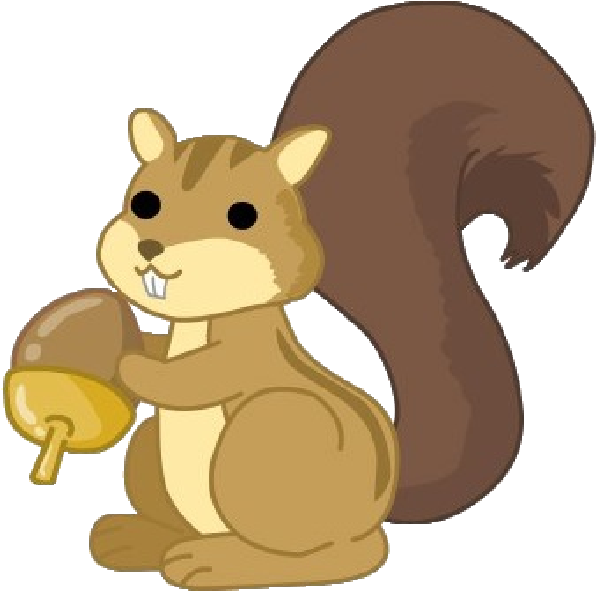 Cartoon Squirrel Holding Acorn.png