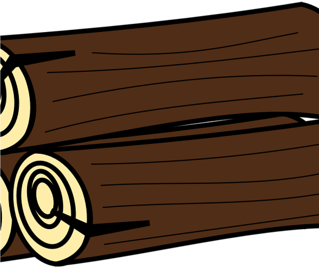 Cartoon Stacked Logs PNG with transparent background