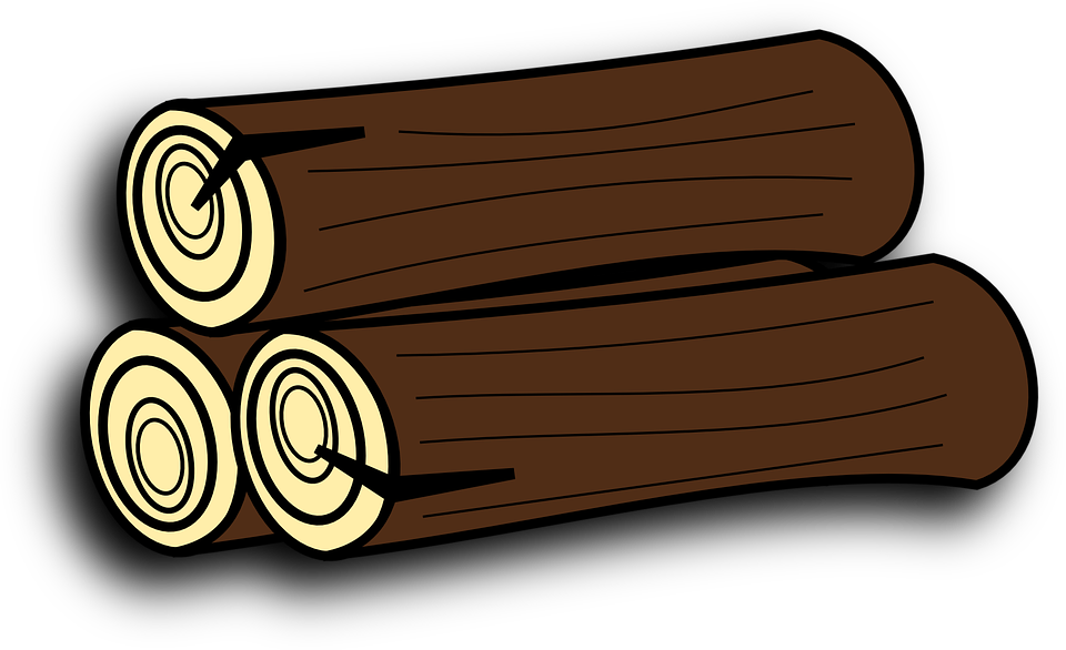 Cartoon Stacked Logs PNG with transparent background