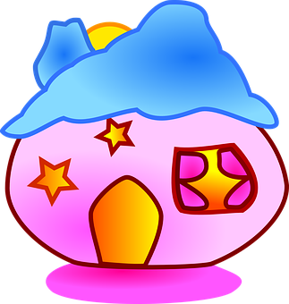 Cartoon Star House Graphic PNG with transparent background