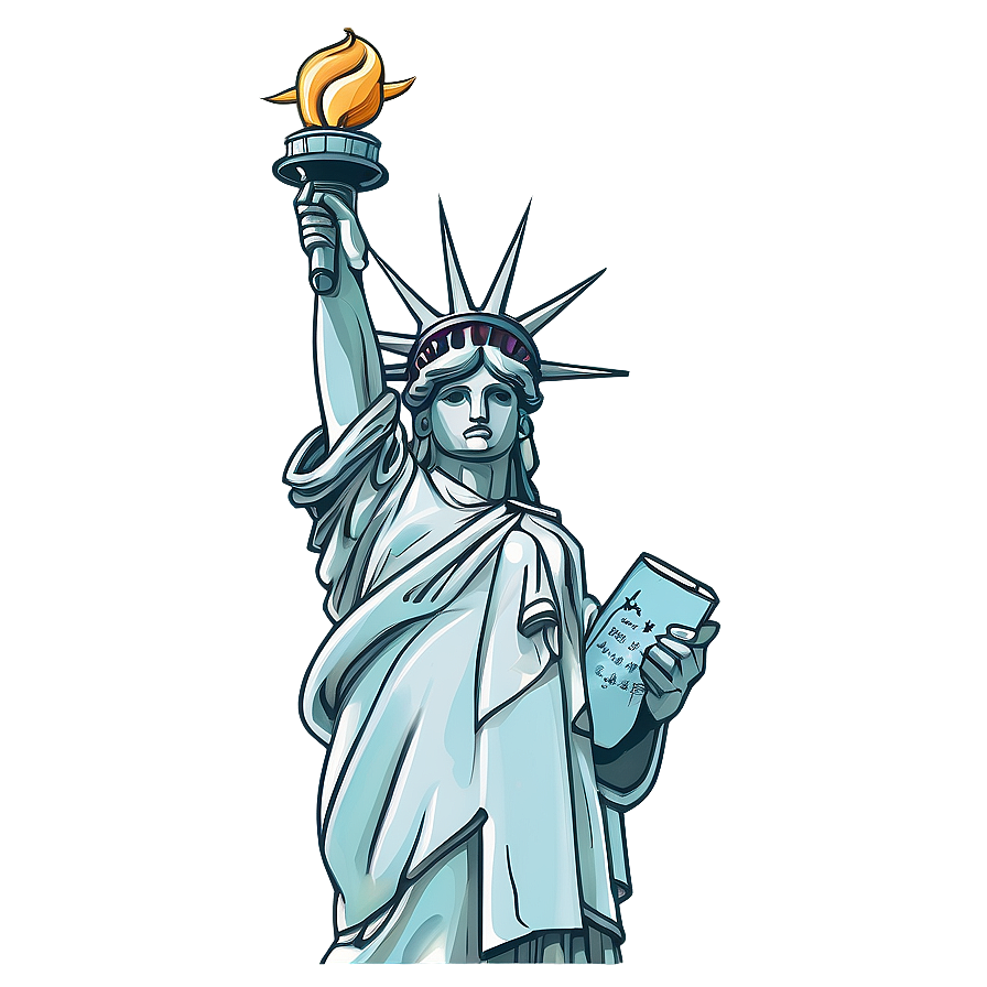 Cartoon Statue Of Liberty Drawing Png Ymj27