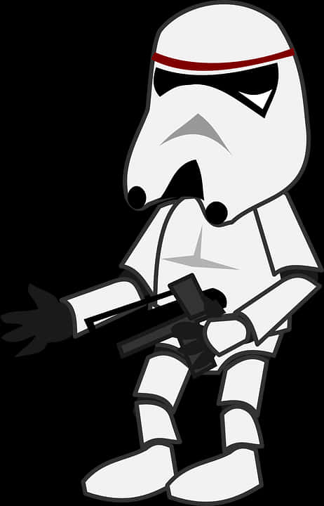 Cartoon Stormtrooperwith Blaster PNG with transparent background