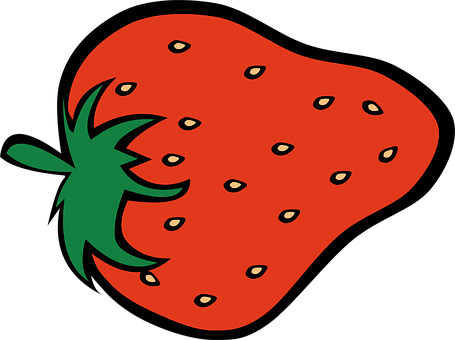 Cartoon Strawberry Graphic PNG with transparent background