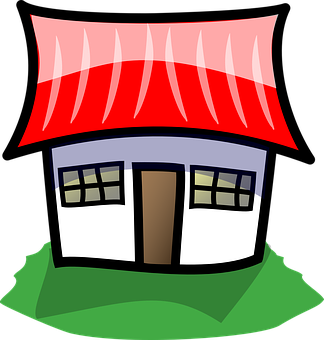 Cartoon Style Colorful House PNG with transparent background