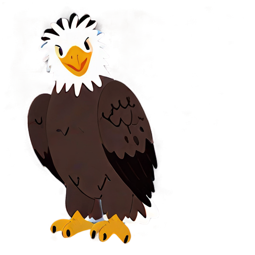 Cartoon Style Cute Eagle Png D