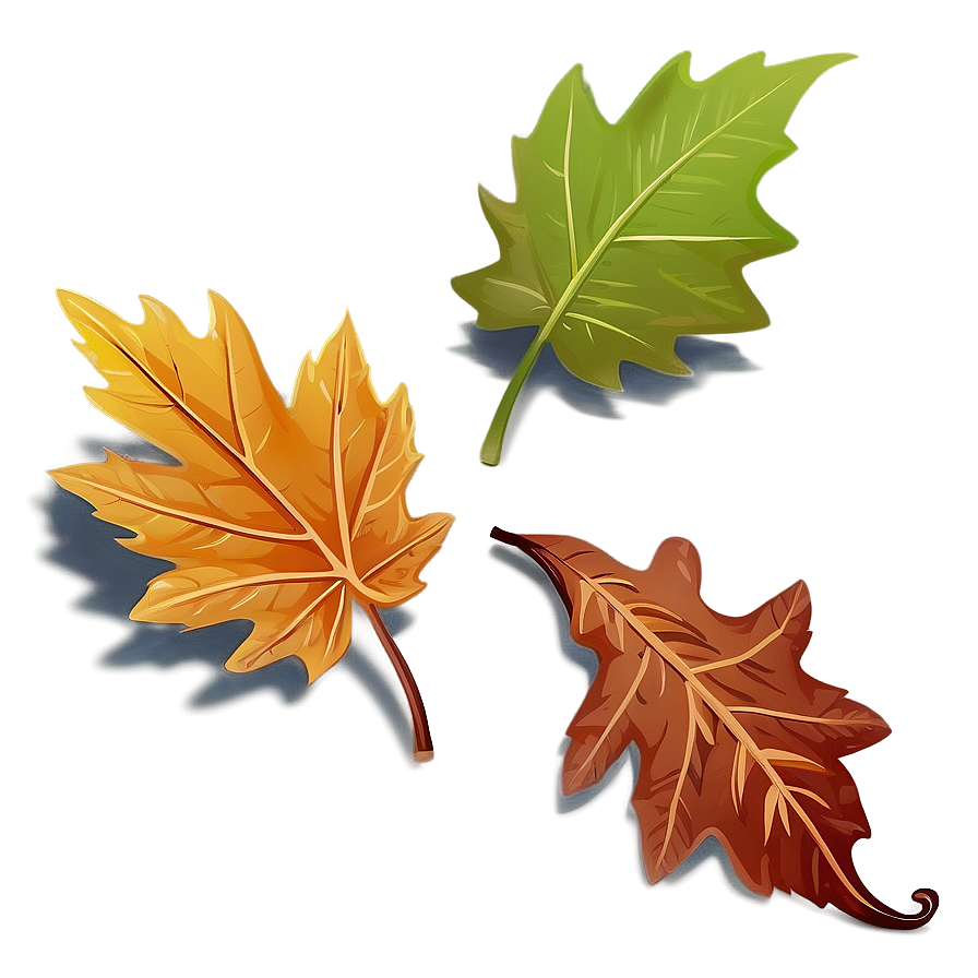 Cartoon Style Fallen Leaves Png Tbb