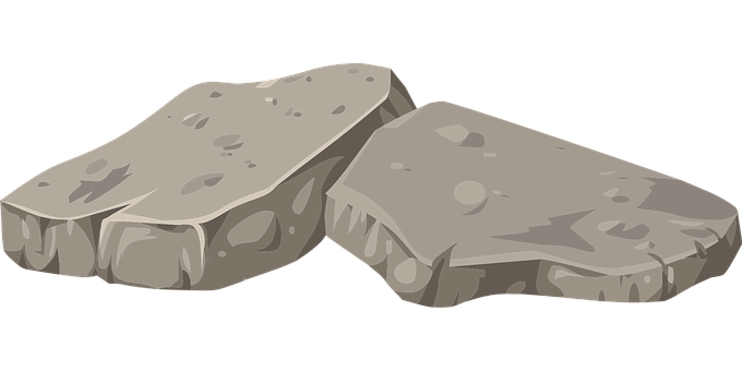 Cartoon Style Flat Rocks PNG with transparent background