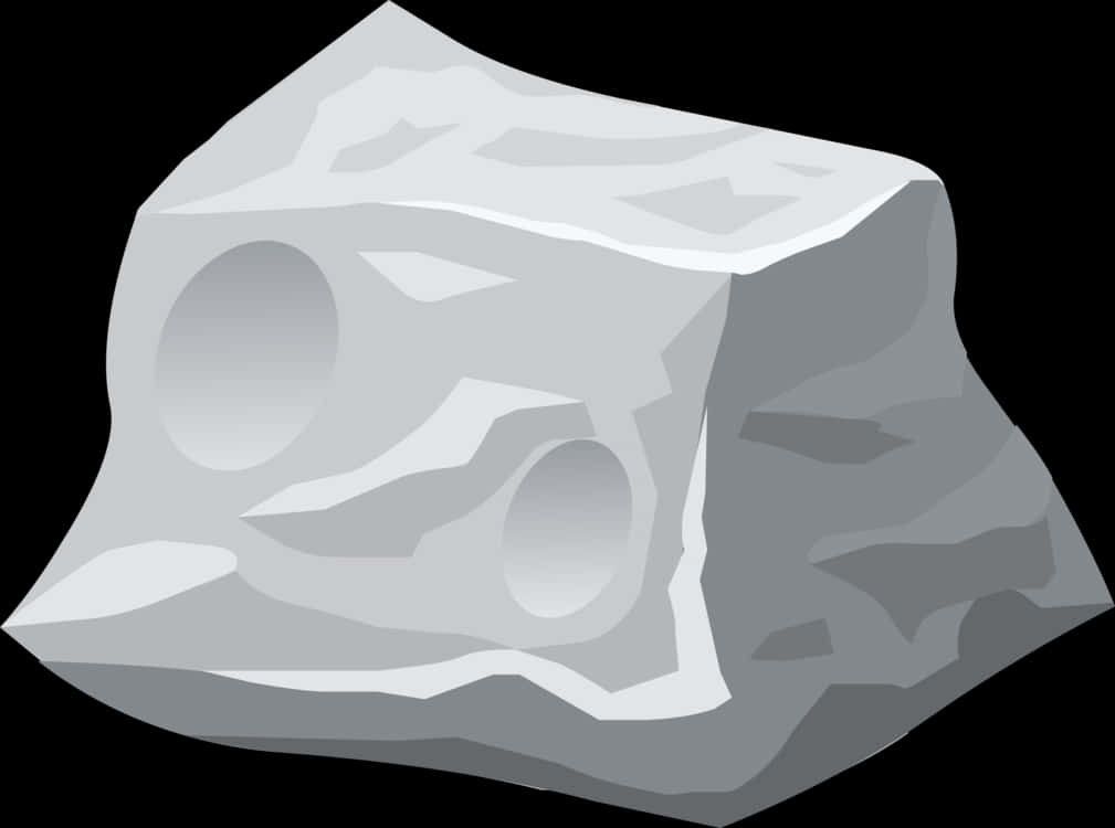 Cartoon Style Gray Rock PNG with transparent background