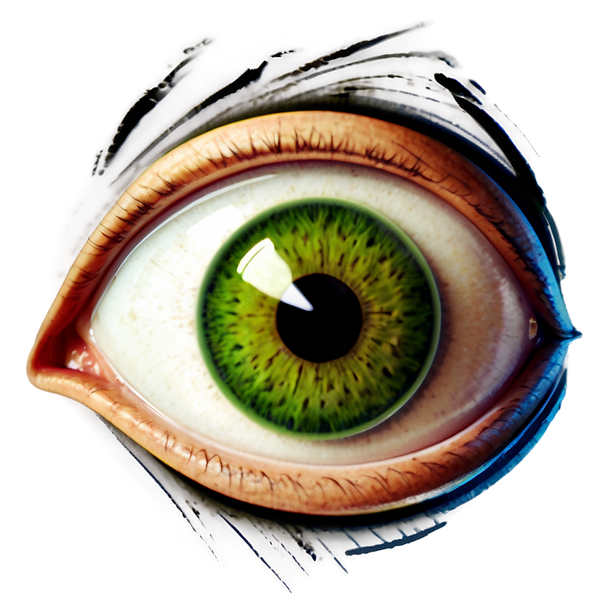 Cartoon Style Green Eye Png Yeb79