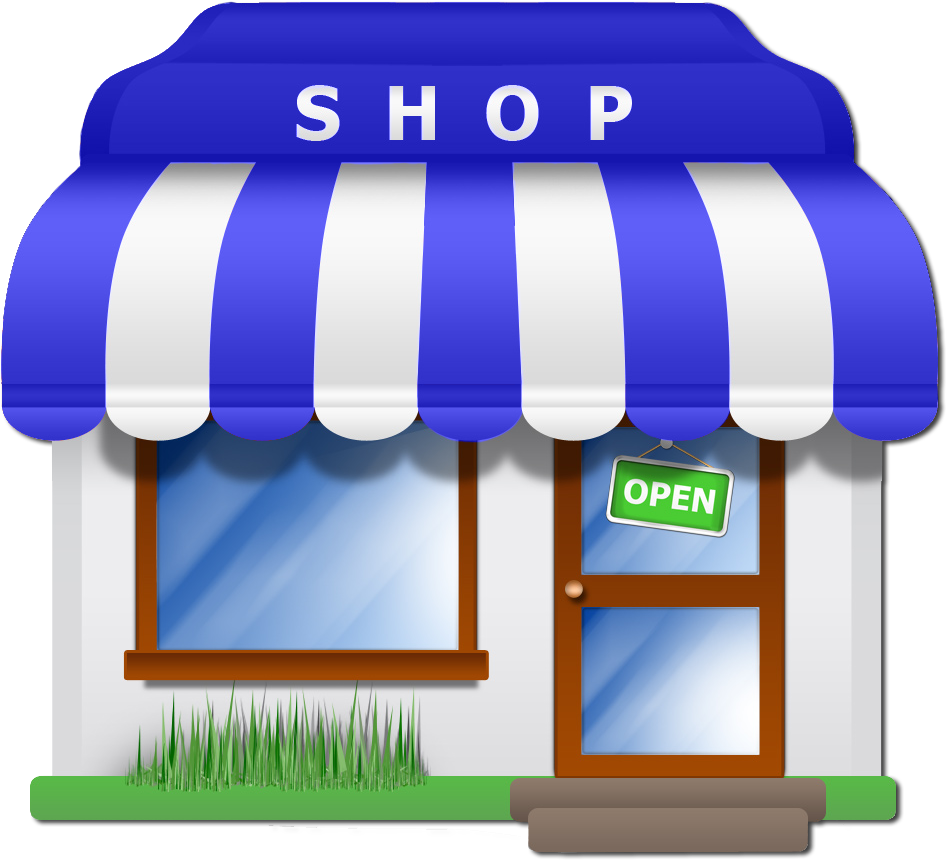 Cartoon Style Open Shopfront PNG with transparent background